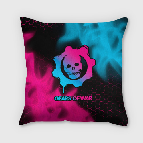 Подушка 3D Gears of War - neon gradient