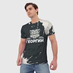 Мужская футболка 3D Георгий зубастый волк - фото 2