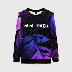 Женский свитшот 3D Papa Roach neon monstera