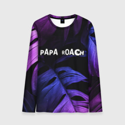 Мужской лонгслив 3D Papa Roach neon monstera