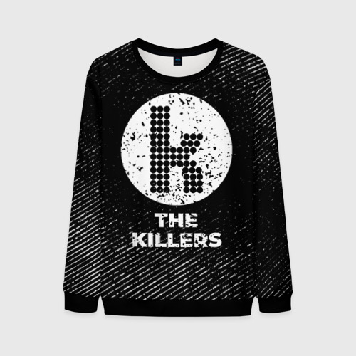 Мужской свитшот 3D The Killers с потертостями на темном фоне, цвет черный