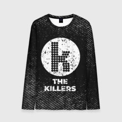 Мужской лонгслив 3D The Killers с потертостями на темном фоне