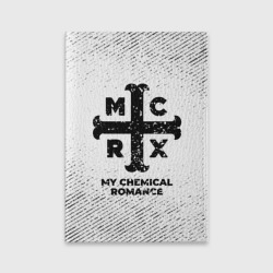 Обложка для паспорта матовая кожа My Chemical Romance с потертостями на светлом фоне