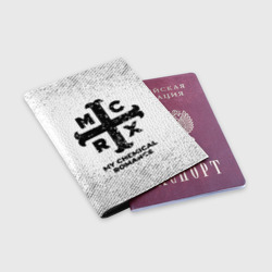 Обложка для паспорта матовая кожа My Chemical Romance с потертостями на светлом фоне - фото 2