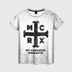 Женская футболка 3D My Chemical Romance с потертостями на светлом фоне