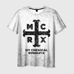 Мужская футболка 3D My Chemical Romance с потертостями на светлом фоне