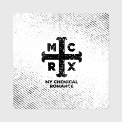 Магнит виниловый Квадрат My Chemical Romance с потертостями на светлом фоне