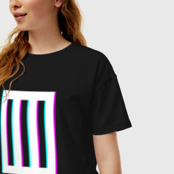 Женская футболка хлопок Oversize Paramore glitch rock - фото 2