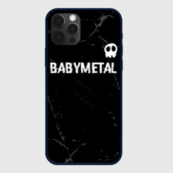 Чехол для iPhone 12 Pro Babymetal glitch на темном фоне: символ сверху