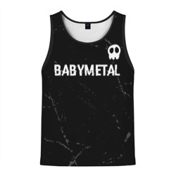 Мужская майка 3D Babymetal glitch на темном фоне: символ сверху