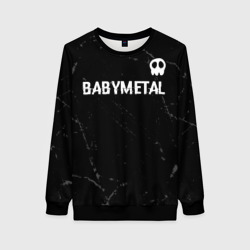 Женский свитшот 3D Babymetal glitch на темном фоне: символ сверху