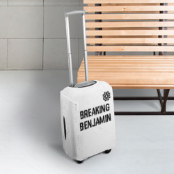 Чехол для чемодана 3D Breaking Benjamin glitch на светлом фоне: символ сверху - фото 2