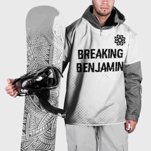 Накидка на куртку 3D Breaking Benjamin glitch на светлом фоне: символ сверху, цвет 3D печать