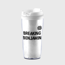 Термокружка-непроливайка Breaking Benjamin glitch на светлом фоне: символ сверху
