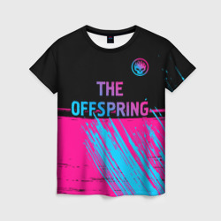 Женская футболка 3D The Offspring - neon gradient: символ сверху