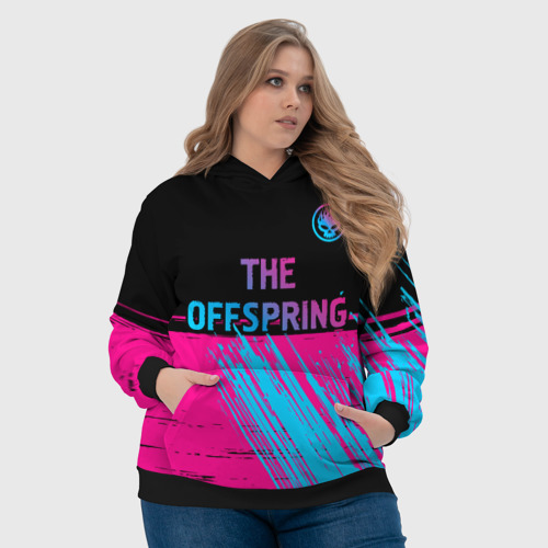 Женская толстовка 3D The Offspring - neon gradient: символ сверху, цвет 3D печать - фото 6