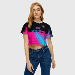 Женская футболка Crop-top 3D The Offspring - neon gradient: символ сверху - фото 2