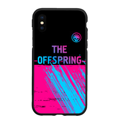 Чехол для iPhone XS Max матовый The Offspring - neon gradient: символ сверху