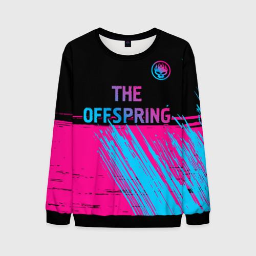 Мужской свитшот 3D The Offspring - neon gradient: символ сверху, цвет черный