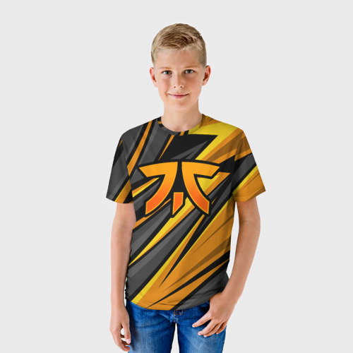 Детская футболка 3D Fnatic - киберспорт желтый, цвет 3D печать - фото 3