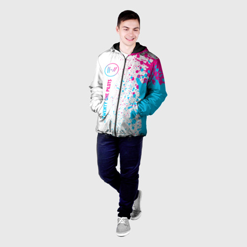 Мужская куртка 3D Twenty One Pilots neon gradient style: по-вертикали, цвет 3D печать - фото 3