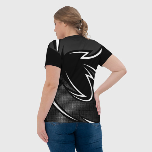Женская футболка 3D с принтом Fnatic - white line, вид сзади #2