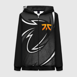 Женская толстовка 3D на молнии Fnatic - white line