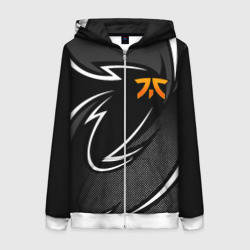 Женская толстовка 3D на молнии Fnatic - white line