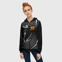 Женская толстовка 3D на молнии Fnatic - white line - фото 2