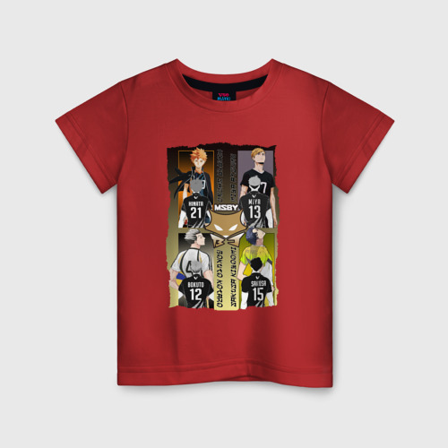 Детская футболка хлопок с принтом Волейбол - Haikyuu, вид спереди #2