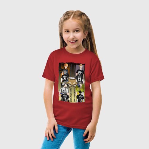 Детская футболка хлопок с принтом Волейбол - Haikyuu, вид сбоку #3