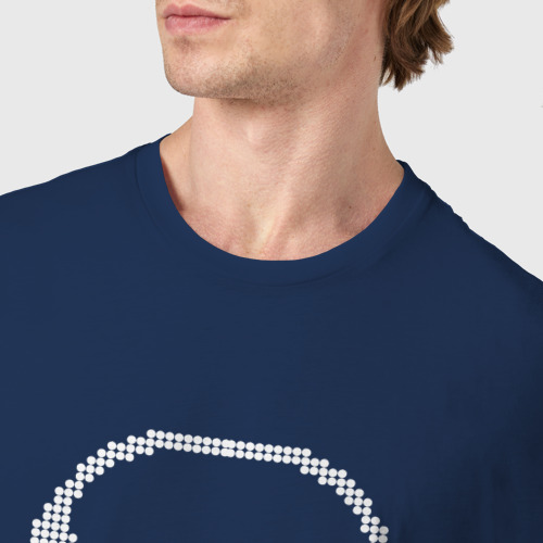 Мужская футболка хлопок Череп точками, цвет темно-синий - фото 6