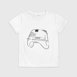 Детская футболка хлопок Геймпад ПК-геймераЧБ версия