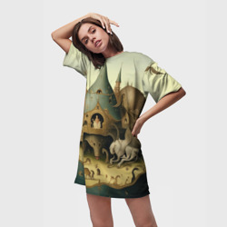 Платье-футболка 3D Сбор мистических зверей - фото 2
