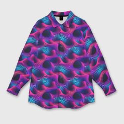 Абстракция паттерн фиолетовые цвета – Женская рубашка oversize 3D с принтом купить со скидкой в -9%