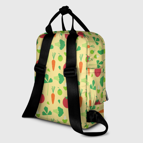 Женский рюкзак 3D с принтом Овощной рацион, вид сзади #1