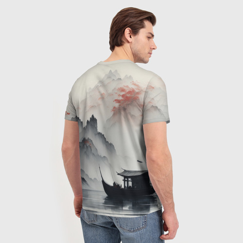 Мужская футболка 3D Рыбацкая лодка, цвет 3D печать - фото 4