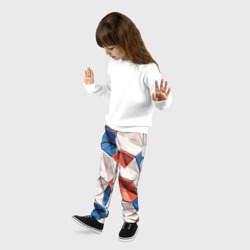 Детские брюки 3D Белые синие красные плитки - фото 2