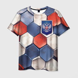 Мужская футболка 3D Объемные плиты флаг России