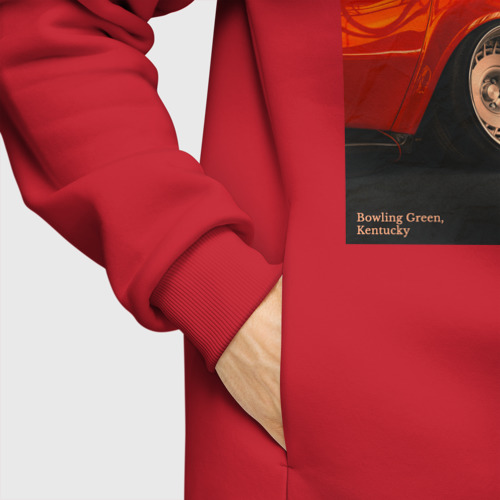 Мужское худи Oversize хлопок Обложка журнала Chevrolet Corvette C3, цвет красный - фото 8