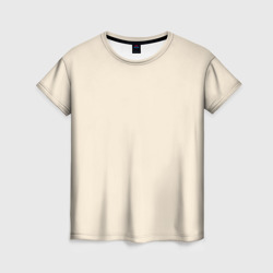 Женская футболка 3D Однотонный бежевый без рисунка