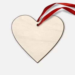 Деревянная игрушка Сердце Однотонный бежевый без рисунка