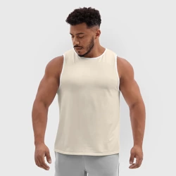 Мужская спортивная майка 3D Однотонный бежевый без рисунка - фото 2
