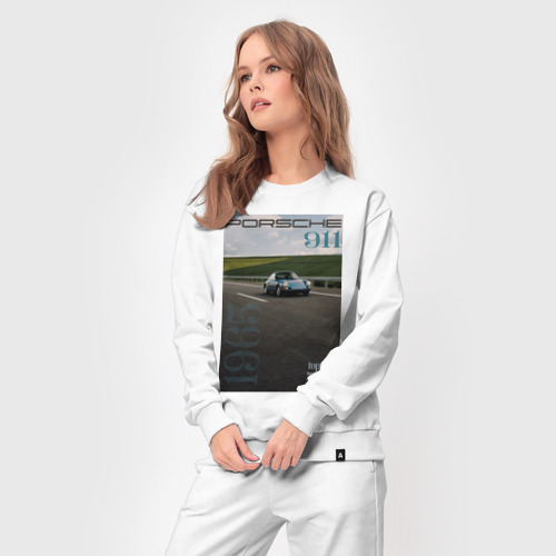 Женский костюм хлопок Обложка журнала Porsche 911, цвет белый - фото 5