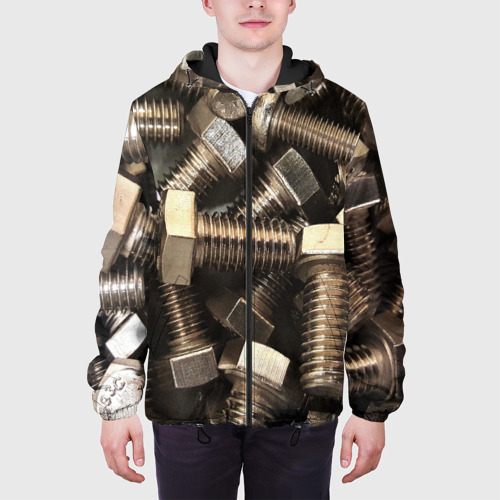 Мужская куртка 3D с принтом Болты, вид сбоку #3