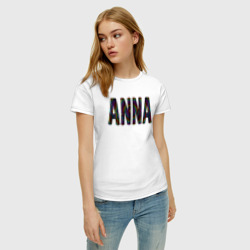 Женская футболка хлопок Анна надпись волнистыми линиями - фото 2