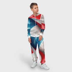 Детский костюм 3D Белые синие красные объемные волны - фото 2