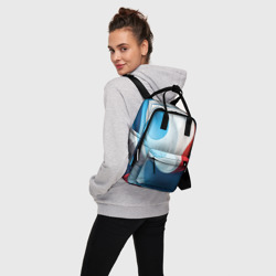 Женский рюкзак 3D Объемная белая синяя красная текстура - фото 2