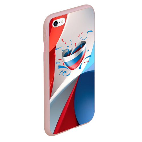 Чехол для iPhone 6/6S Plus матовый с принтом Сердце в цветах флага России, вид сбоку #3