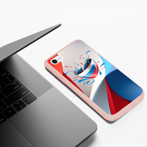 Чехол для iPhone 6/6S Plus матовый с принтом Сердце в цветах флага России, фото #5